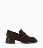 Other image of Squared heeled loafer - Anaïs 50 - Suede leather - Dark brown