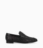 Other image of Squared heeled loafer - Anaïs - Glitter canvas/Calf leather - Onyx/Black