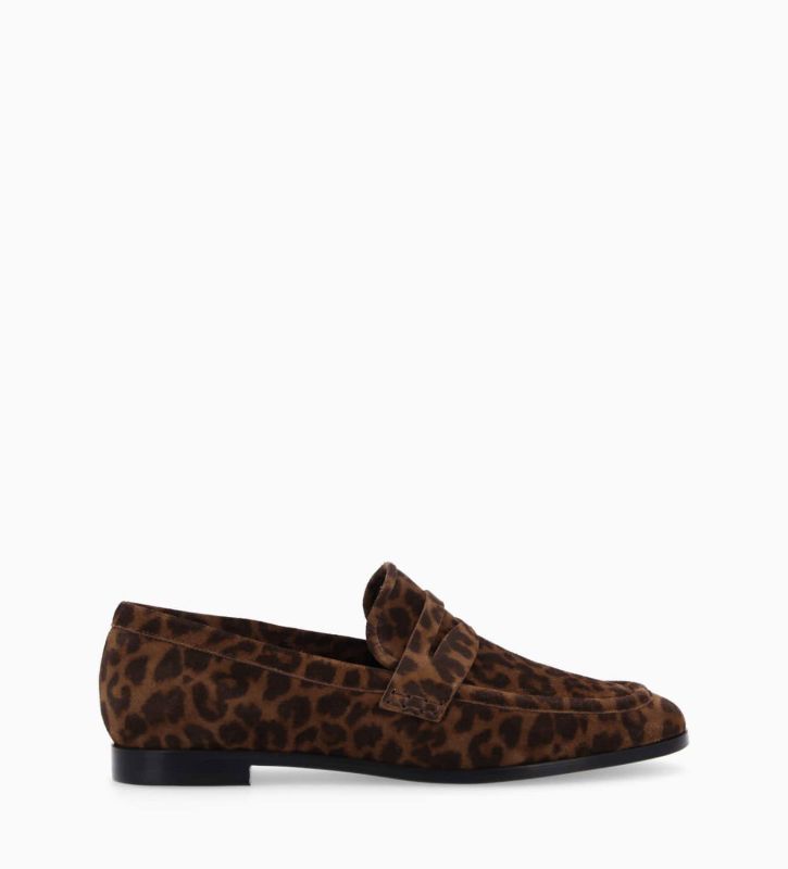 free lance Anaïs Mocassin Cuir velours Léopard