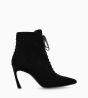 Other image of Lace up heeled boot - Sara 85 - Suede leather - Black