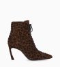 Other image of Lace up heeled boot - Sara 85 - Suede leather - Leopard