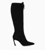 Other image of Lace up heeled high boot - Salem 85 - Suede leather - Black