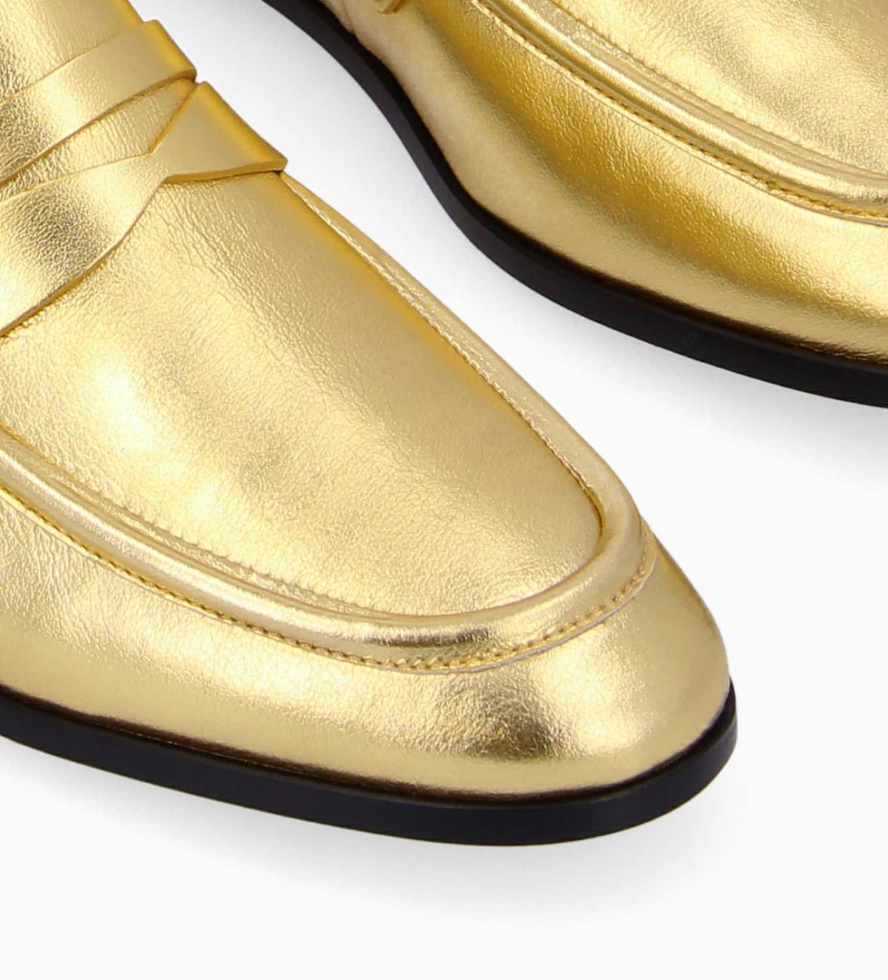 Squared heeled loafer Metallic leather Gold Free Lance for women