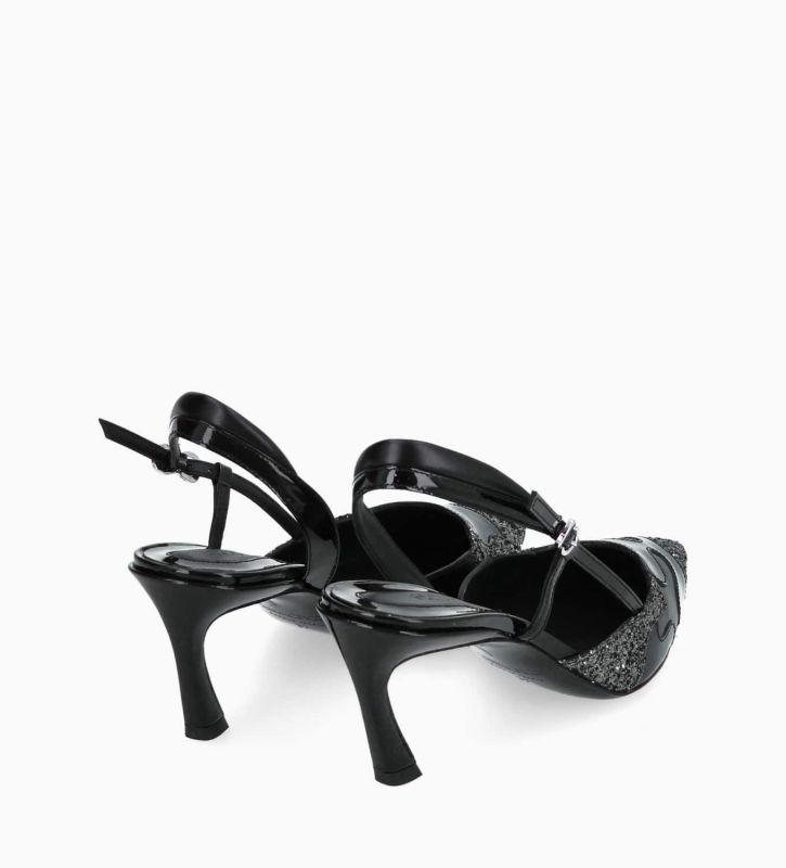 Escarpin bride arri re Freda 65 Cuir de veau Toile paillet e