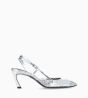Other image of Slingback pump - Freda 65 - Metallic leather/Glitter canvas/Mirror - Silver