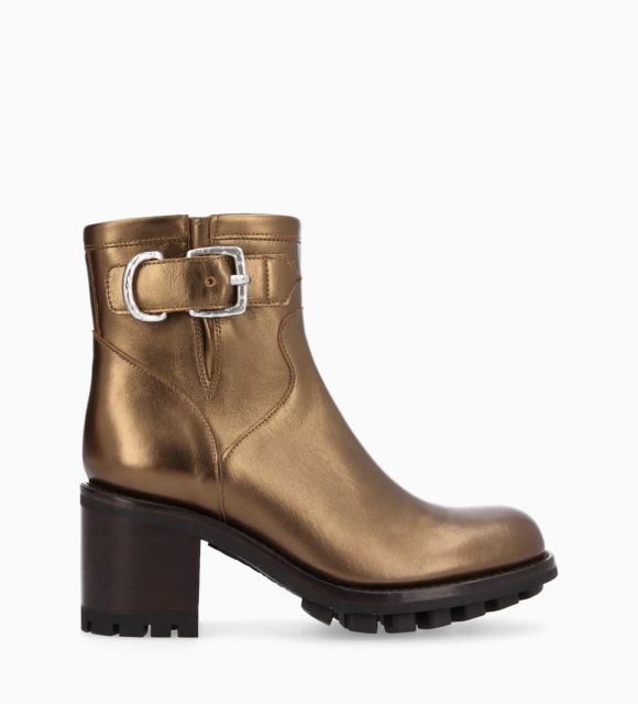 Cizme Biker Bike - Justy 70 - piele metalică - bronz