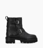 Other image of Biker high boot with double buckle - Carrie 45 - Grained leather - Black