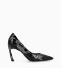 Autre image de Escarpin à bout pointu - Camille 85 - Cuir de veau/Toile pailletée/Cuir verni - Noir