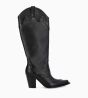 Other image of Cowboy high boot with bevelled heel - Annie 80 - Matt smooth calf leather - Black