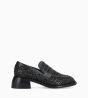 Other image of Squared heeled loafer - Anaïs 50 - Glitter canvas/Calf leather - Onyx/Black