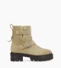 Other image of Biker boot with double buckle - Carrie 45 - Suede leather - Beige