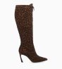 Other image of Lace up heeled high boot - Salem 85 - Suede leather - Leopard