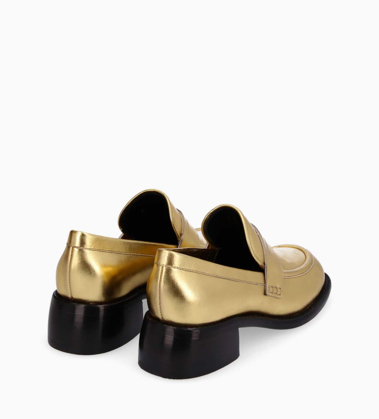 Womens black deals and gold loafers