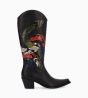 Other image of Cowboy high boot with bevelled heel - Wynona 50 - Matt calf leather/Snake print leather - Black/Multicoloured
