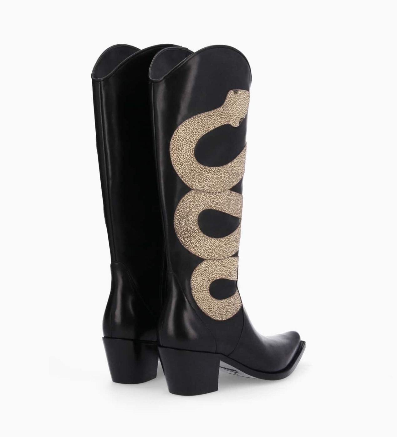 Botte western talon Brooke 50 Cuir de veau mat Imprim razza