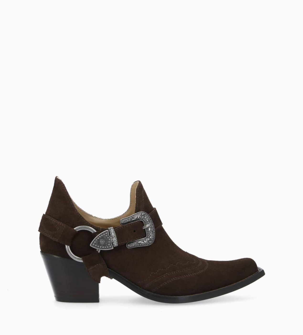 Botte western à talon Andrea 80 Cuir de veau/Velours/Nappa/Serpent  Noir/Beige/Taupe Free Lance pour femme