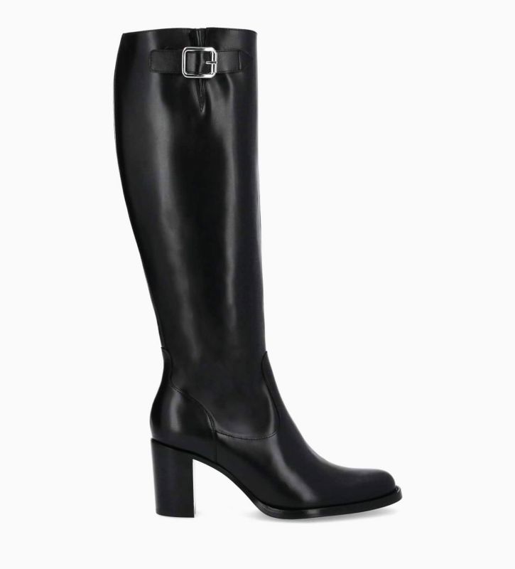 free lance Legend 70 Botte zippée à talon Cuir de veau lisse brillant Noir