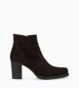 Other image of Ankle boot with block heel - Paddy 70 - Suede leather - Dark brown