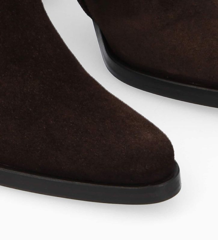 Dark brown heeled ankle boots sale