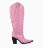 Other image of Cowboy high boot with bevelled heel - Annie 80 - Croco print leather - Pink