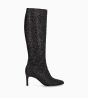 Other image of High boot with stiletto heel - Stella 65 - Glitter canvas/Calf leather - Onyx/Black