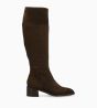 Other image of Low heel high boot - Lora 50 - Suede leather - Dark brown