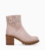 Autre image de Boot biker à boucle - Justy 70 - Cuir velours - Rose