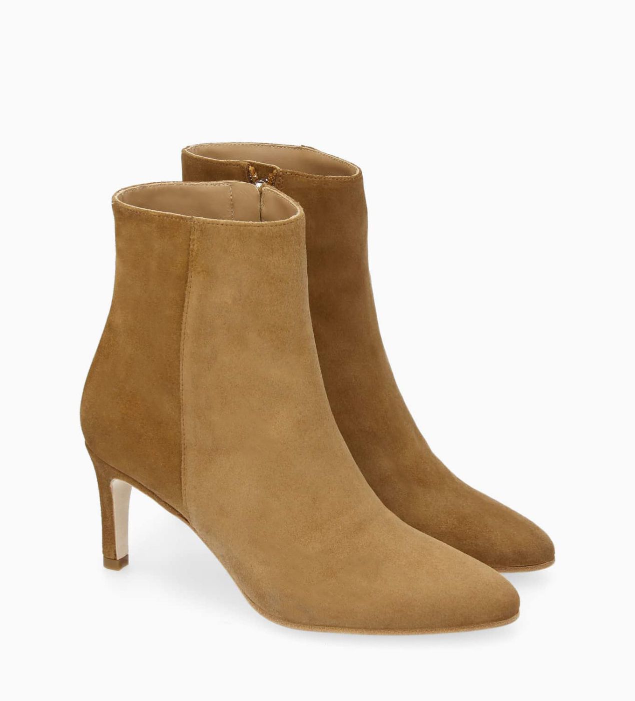 Zipped stiletto boot - Stella 65 - Suede leather - Sienna