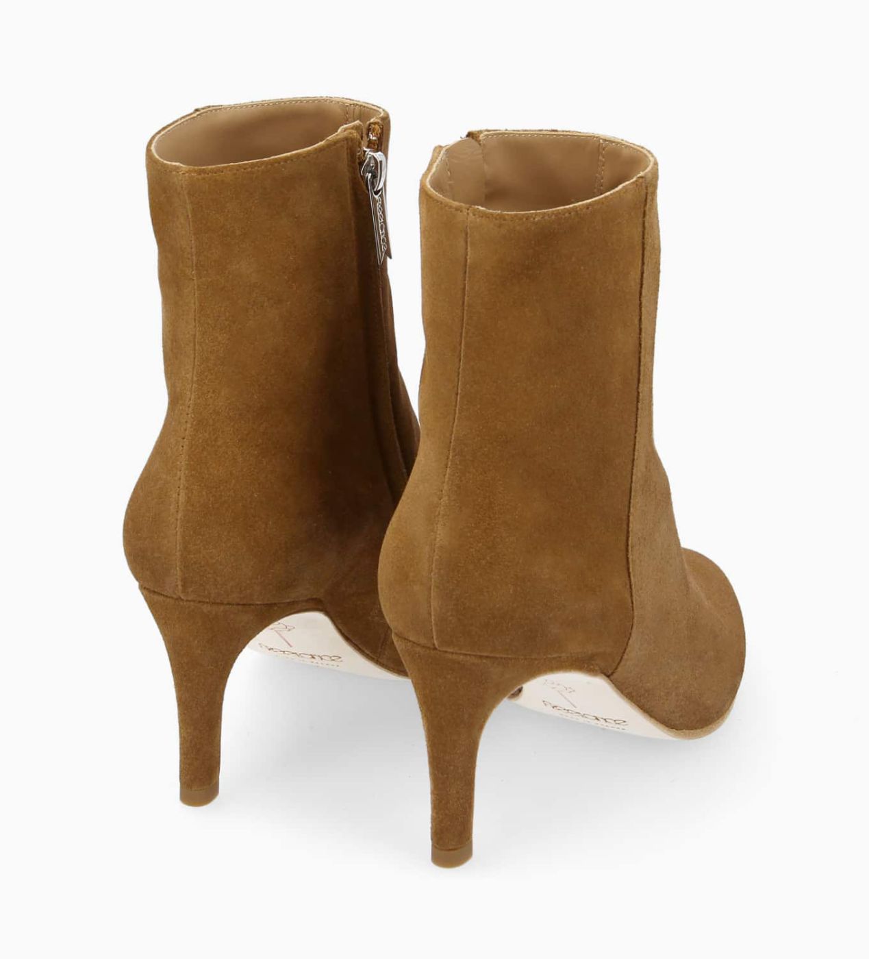 Zipped stiletto boot - Stella 65 - Suede leather - Sienna