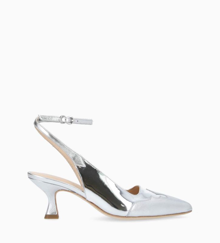 free lance Suzy 60 Escarpin à bride arrière Cuir métallisé Argent