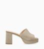 Other image of Plateform heeled mule - Julia 50 - Suede leather - Grege
