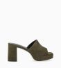 Other image of Plateform heeled mule - Julia 50 - Suede leather - khaki