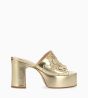 Other image of Heeled mule - Lola 95 - Mirror leather/glitter fabric/Metallic Leather - Gold