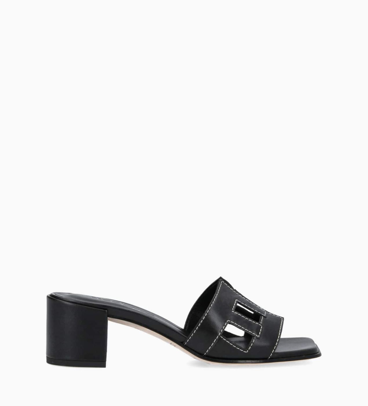 Heeled mule Maxence 50 Smooth leather Black for women