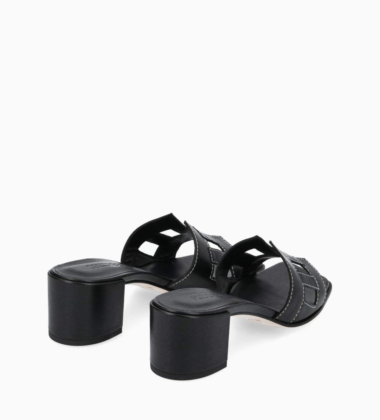 Heeled mule Maxence 50 Smooth leather Black for women