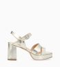 Other image of Plateform heeled sandal - Juliette 5 - Metallic leather - Champagne
