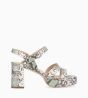 Other image of Plateform heeled sandal - Juliette 5 - Metallic snake print leather - Beige/Jade