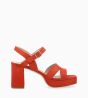 Other image of Plateform heeled sandal - Juliette 5 - Suede leather - Poppy