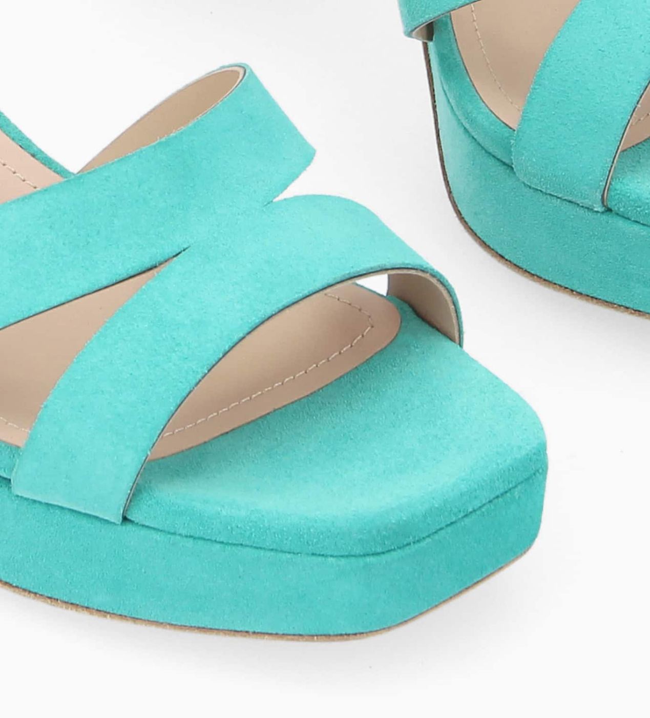 Blue suede platform sandals sales