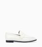 Autre image de Mocassin à talon à bout carré - Anaïs - Cuir de veau lisse brillant - Blanc mastic