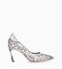 Other image of Pump - La Rose 85 - Metallic snake print leather - Beige/Silver