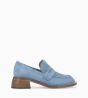 Other image of Squared heeled loafer - Anaïs 50 - Suede leather - Blue sky