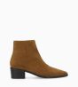 Other image of Ankle boot with block heel and zip - Megan 50 - Suede leather - Tobacco