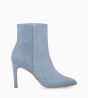 Autre image de Bottine à talon aiguille zippée - Stella 85 - Cuir velours - Bleu ciel