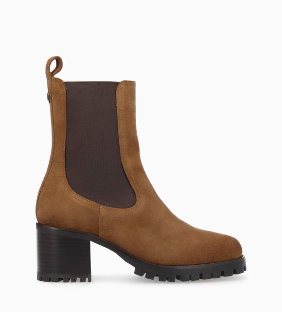 Heeled zipped western boot Jane 5 Suede leather Sienna for women
