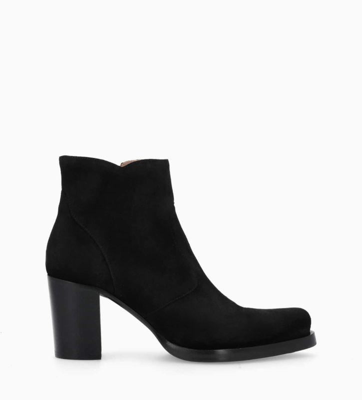 free lance Paddy 70 Bottine à talon à zip Cuir velours Noir