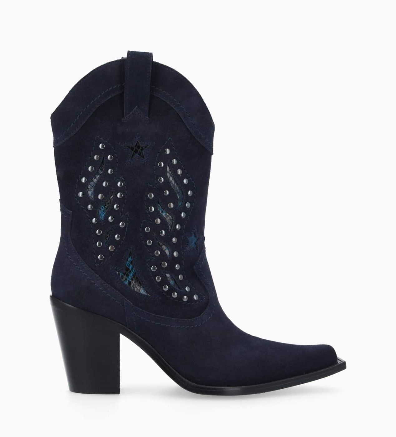 Embroidered heeled boots outlet