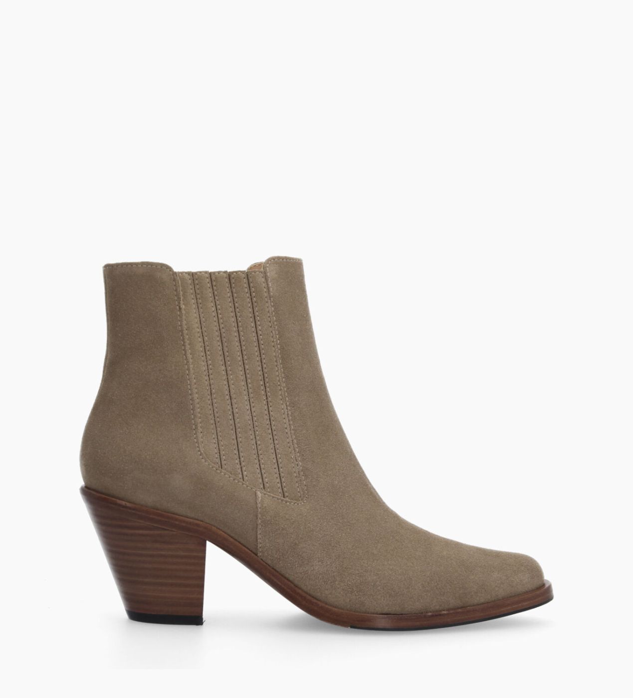 Bottine chelsea a talon Jane 70 Cuir velours Grege Free Lance pour femme