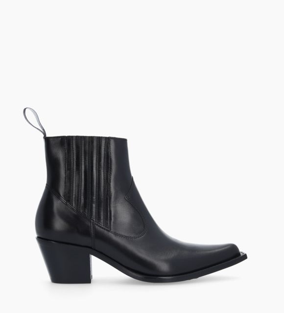 【関税込み】Zip Booties in Black Leather Harness Zip Boot - Black Leather