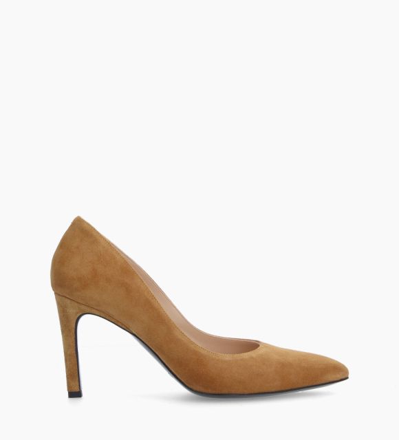 Pump with pointed toe - Forel 70 - Suede leather - Caramel
